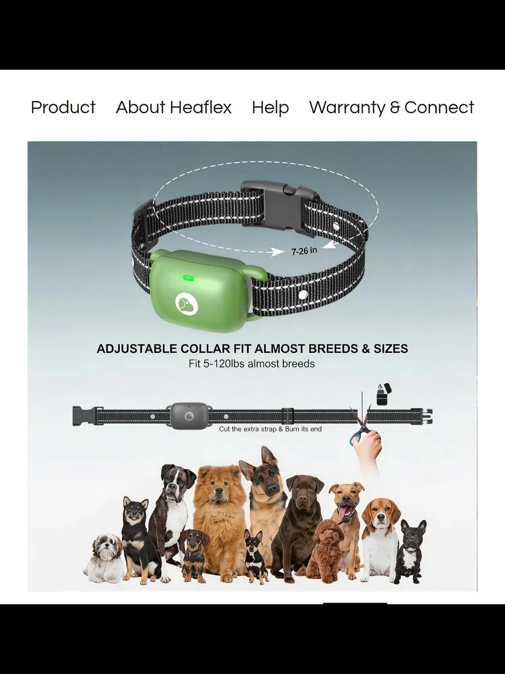 Dog Training Collar-Green Collar W/Digital Display.